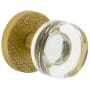 Viaggio Motivo Solid Brass Passage Door Knob Set with Circolo Crystal Knob and Leather Rosette - 2-3/4" Backset Satin Brass