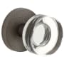 Viaggio Motivo Solid Brass Passage Door Knob Set with Circolo Crystal Knob and Leather Rosette - 2-3/4" Backset Titanium Gray