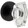 Viaggio Circolo Solid Brass Passage Door Knob Set with Stella Crystal Knob and Circolo Rosette - 2-3/4" Backset Satin Black