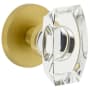 Viaggio Circolo Solid Brass Passage Door Knob Set with Stella Crystal Knob and Circolo Rosette - 2-3/4" Backset Satin Brass