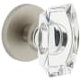 Viaggio Circolo Solid Brass Passage Door Knob Set with Stella Crystal Knob and Circolo Rosette - 2-3/4" Backset Satin Nickel