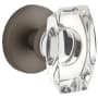 Viaggio Circolo Solid Brass Passage Door Knob Set with Stella Crystal Knob and Circolo Rosette - 2-3/4" Backset Titanium Gray