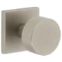 Viaggio Quadrato Solid Brass Passage Door Knob Set with Circolo Brass Knob and Quadrato Linen Backplate - 2-3/4" Backset Satin Nickel