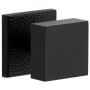 Viaggio Quadrato Hammered Solid Brass Passage Door Knob Set with Backplate - 2-3/4" Backset Satin Black