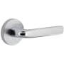 Viaggio Motivo Right Handed Solid Brass Passage Door Lever Set with Bella Lever and Circolo Linen Rosette - 2-3/8" Backset Bright Chrome