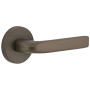 Viaggio Motivo Right Handed Solid Brass Passage Door Lever Set with Bella Lever and Circolo Linen Rosette - 2-3/8" Backset Titanium Gray