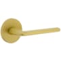Viaggio Circolo Right Handed Solid Brass Passage Door Lever Set with Brezza Lever and Circolo Rosette - 2-3/8" Backset Satin Brass