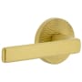 Viaggio Circolo Hammered Left Handed Solid Brass Passage Door Lever Set with Lusso Lever and Circolo Hammered Rosette - 2-3/8" Backset Satin Brass