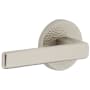 Viaggio Circolo Hammered Left Handed Solid Brass Passage Door Lever Set with Lusso Lever and Circolo Hammered Rosette - 2-3/8" Backset Satin Nickel