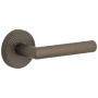 Viaggio Circolo Hammered Right Handed Solid Brass Passage Door Lever Set with Moderno Lever and Hammered Rosette - 2-3/8" Backset Titanium Gray