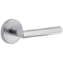 Viaggio Motivo Right Handed Solid Brass Passage Door Lever Set with Moderno Lever and Circolo Leather Rosette - 2-3/8" Backset Bright Chrome