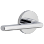 Viaggio Circolo Left Handed Solid Brass Passage Door Lever Set with Milano Lever and Circolo Rosette - 2-3/8" Backset Bright Chrome