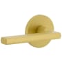Viaggio Circolo Left Handed Solid Brass Passage Door Lever Set with Milano Lever and Circolo Rosette - 2-3/8" Backset Satin Brass