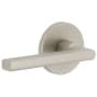 Viaggio Circolo Left Handed Solid Brass Passage Door Lever Set with Milano Lever and Circolo Rosette - 2-3/8" Backset Satin Nickel