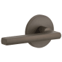 Viaggio Circolo Left Handed Solid Brass Passage Door Lever Set with Milano Lever and Circolo Rosette - 2-3/8" Backset Titanium Gray