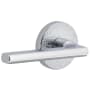 Viaggio Motivo Left Handed Solid Brass Passage Door Lever Set with Milano Lever and Circolo Leather Rosette - 2-3/8" Backset Bright Chrome