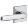 Viaggio Quadrato Hammered Left Handed Solid Brass Passage Door Lever Set with Bella Lever and Quadrato Hammered Backplate - 2-3/8" Backset Bright Chrome
