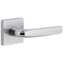 Viaggio Motivo Right Handed Solid Brass Passage Door Lever Set with Bella Lever and Quadrato Linen Backplate - 2-3/8" Backset Bright Chrome