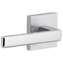 Viaggio Motivo Left Handed Solid Brass Passage Door Lever Set with Lusso Lever and Quadrato Linen Backplate - 2-3/8" Backset Bright Chrome