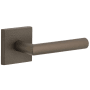 Viaggio Motivo Right Handed Solid Brass Passage Door Lever Set with Moderno Lever and Quadrato Leather Backplate - 2-3/8" Backset Titanium Gray