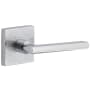 Viaggio Motivo Right Handed Solid Brass Passage Door Lever Set with Milano Lever and Quadrato Linen Backplate - 2-3/8" Backset Bright Chrome