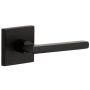 Viaggio Motivo Right Handed Solid Brass Passage Door Lever Set with Milano Lever and Quadrato Linen Backplate - 2-3/8" Backset Satin Black