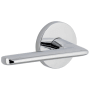 Viaggio Circolo Left Handed Solid Brass Passage Door Lever Set with Brezza Lever and Circolo Rosette - 2-3/4" Backset Bright Chrome