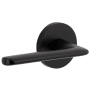 Viaggio Circolo Left Handed Solid Brass Passage Door Lever Set with Brezza Lever and Circolo Rosette - 2-3/4" Backset Satin Black