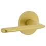 Viaggio Circolo Left Handed Solid Brass Passage Door Lever Set with Brezza Lever and Circolo Rosette - 2-3/4" Backset Satin Brass