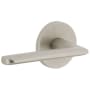 Viaggio Circolo Left Handed Solid Brass Passage Door Lever Set with Brezza Lever and Circolo Rosette - 2-3/4" Backset Satin Nickel