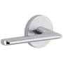 Viaggio Motivo Left Handed Solid Brass Passage Door Lever Set with Brezza Lever and Circolo Linen Rosette - 2-3/4" Backset Bright Chrome