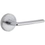 Viaggio Motivo Right Handed Solid Brass Passage Door Lever Set with Brezza Lever and Circolo Leather Rosette - 2-3/4" Backset Bright Chrome