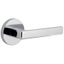 Viaggio Circolo Right Handed Solid Brass Passage Door Lever Set with Lusso Lever and Circolo Rosette - 2-3/4" Backset Bright Chrome