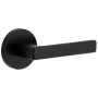 Viaggio Circolo Right Handed Solid Brass Passage Door Lever Set with Lusso Lever and Circolo Rosette - 2-3/4" Backset Satin Black