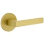 Viaggio Circolo Right Handed Solid Brass Passage Door Lever Set with Lusso Lever and Circolo Rosette - 2-3/4" Backset Satin Brass