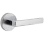 Viaggio Motivo Right Handed Solid Brass Passage Door Lever Set with Lusso Lever and Circolo Linen Rosette - 2-3/4" Backset Bright Chrome