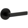 Viaggio Motivo Right Handed Solid Brass Passage Door Lever Set with Lusso Lever and Circolo Linen Rosette - 2-3/4" Backset Satin Black
