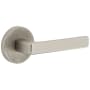 Viaggio Motivo Right Handed Solid Brass Passage Door Lever Set with Lusso Lever and Circolo Linen Rosette - 2-3/4" Backset Satin Nickel