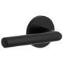 Viaggio Circolo Left Handed Solid Brass Passage Door Lever Set with Moderno Lever and Circolo Rosette - 2-3/4" Backset Satin Black