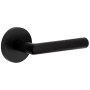 Viaggio Circolo Right Handed Solid Brass Passage Door Lever Set with Moderno Lever and Circolo Rosette - 2-3/4" Backset Satin Black