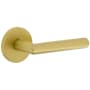 Viaggio Circolo Right Handed Solid Brass Passage Door Lever Set with Moderno Lever and Circolo Rosette - 2-3/4" Backset Satin Brass