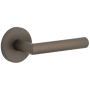 Viaggio Circolo Right Handed Solid Brass Passage Door Lever Set with Moderno Lever and Circolo Rosette - 2-3/4" Backset Titanium Gray