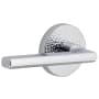 Viaggio Circolo Hammered Left Handed Solid Brass Passage Door Lever Set with Milano Lever and Circolo Hammered Rosette - 2-3/4" Backset Bright Chrome