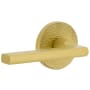 Viaggio Circolo Hammered Left Handed Solid Brass Passage Door Lever Set with Milano Lever and Circolo Hammered Rosette - 2-3/4" Backset Satin Brass