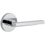 Viaggio Circolo Right Handed Solid Brass Passage Door Lever Set with Milano Lever and Circolo Rosette - 2-3/4" Backset Bright Chrome
