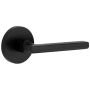 Viaggio Circolo Right Handed Solid Brass Passage Door Lever Set with Milano Lever and Circolo Rosette - 2-3/4" Backset Satin Black