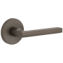 Viaggio Circolo Right Handed Solid Brass Passage Door Lever Set with Milano Lever and Circolo Rosette - 2-3/4" Backset Titanium Gray