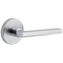 Viaggio Motivo Right Handed Solid Brass Passage Door Lever Set with Milano Lever and Circolo Linen Rosette - 2-3/4" Backset Bright Chrome