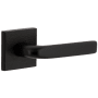 Viaggio Motivo Right Handed Solid Brass Passage Door Lever Set with Bella Lever and Quadrato Linen Backplate - 2-3/4" Backset Satin Black