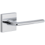 Viaggio Quadrato Right Handed Solid Brass Passage Door Lever Set with Brezza Lever and Quadrato Linen Backplate - 2-3/4" Backset Bright Chrome